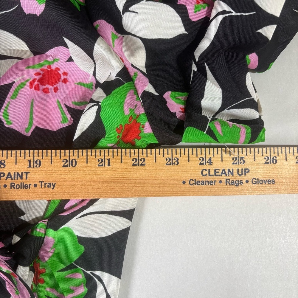 Who What Wear Floral Wrap Tie Blouse Top Black Pink Green | XXL - Picture 12 of 13